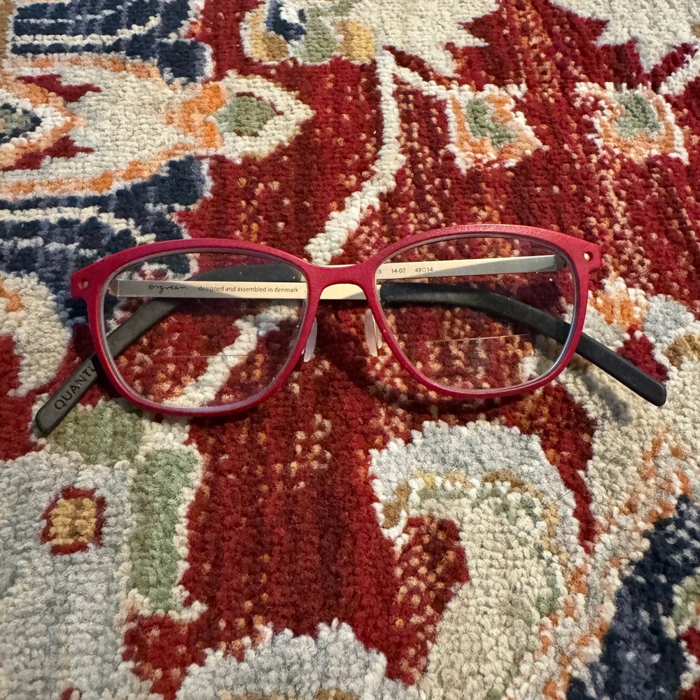 Orgreen Denmark Titanium Eyeglasses Prescription Gold & Red Frames Unisex